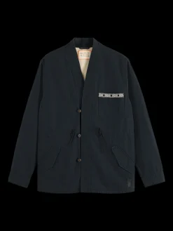 Sale Embroidered cotton/linen canvas kimono jacket Jackets & Coats