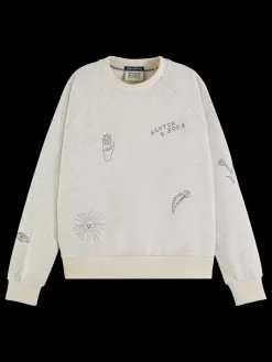 Fashion EMBROIDERED RAGLAN RELAXED FIT SWEATSHIRT Kids Sweatshirts & Hoodies
