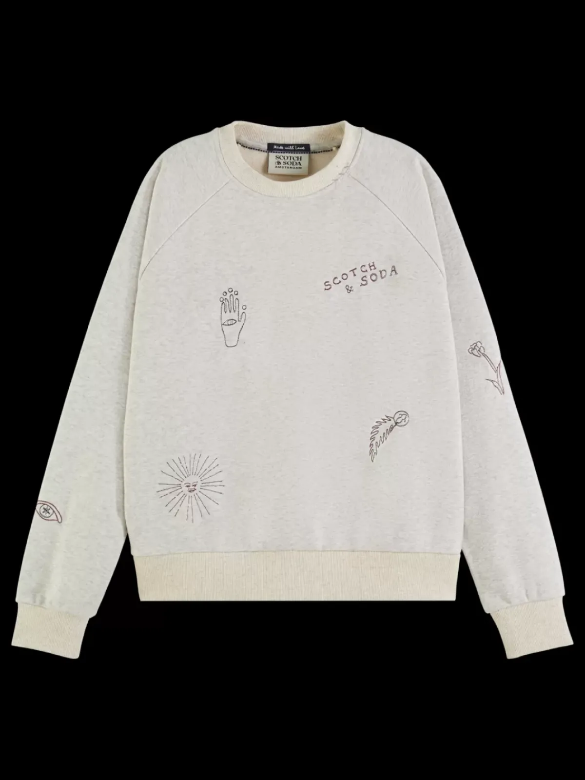 Fashion EMBROIDERED RAGLAN RELAXED FIT SWEATSHIRT Kids Sweatshirts & Hoodies