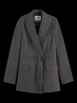Sale Essential DB TROPICAL WOOL BOYFRIEND BLAZER WITH BELT Women Blazers|Essentials