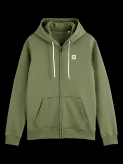 Best Essential logo badge zip-through hoodie Sweatshirts & Hoodies|Essentials