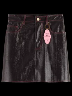 Hot FAUX LEATHER MINI SKIRT Women Skirts & Shorts
