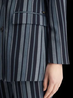 Online Fitted double breasted striped blazer Women Blazers