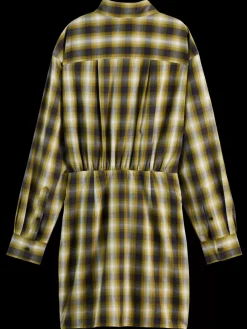 Sale FLANNEL MINI WRAP DRESS Women Dresses & Jumpsuits