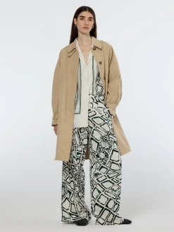 Clearance Floral embossed cotton blend carcoat Women Jackets & Coats