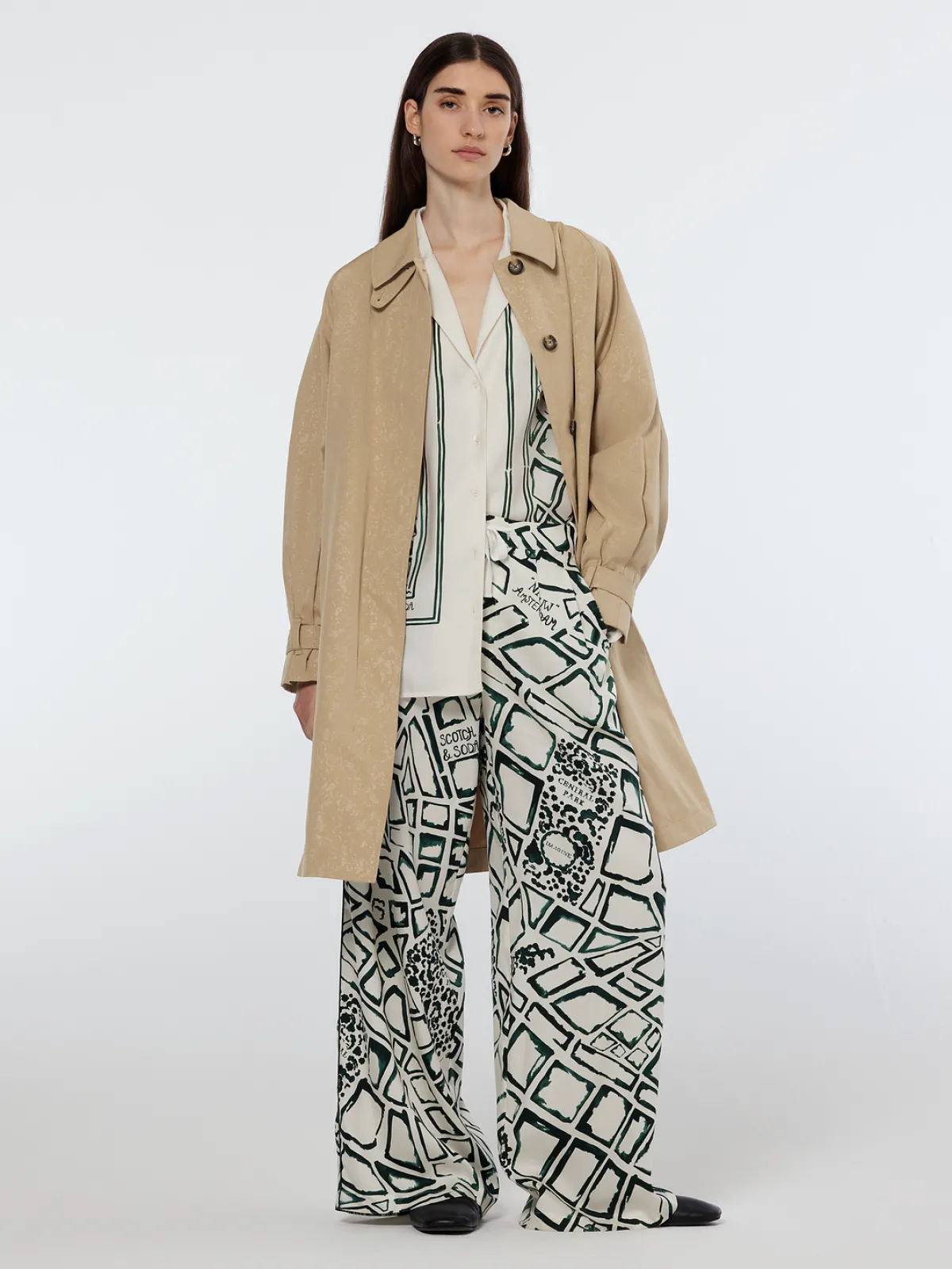 Clearance Floral embossed cotton blend carcoat Women Jackets & Coats