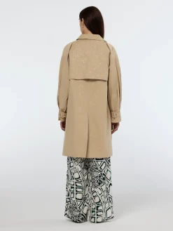 Clearance Floral embossed cotton blend carcoat Women Jackets & Coats