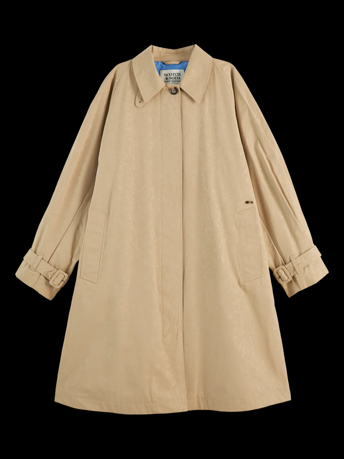 Clearance Floral embossed cotton blend carcoat Women Jackets & Coats