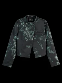 Fashion Floral jacquard cropped blazer Women Blazers