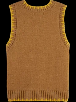 Hot FLUFFY BLANKET STITCH VEST Kids Knitwear