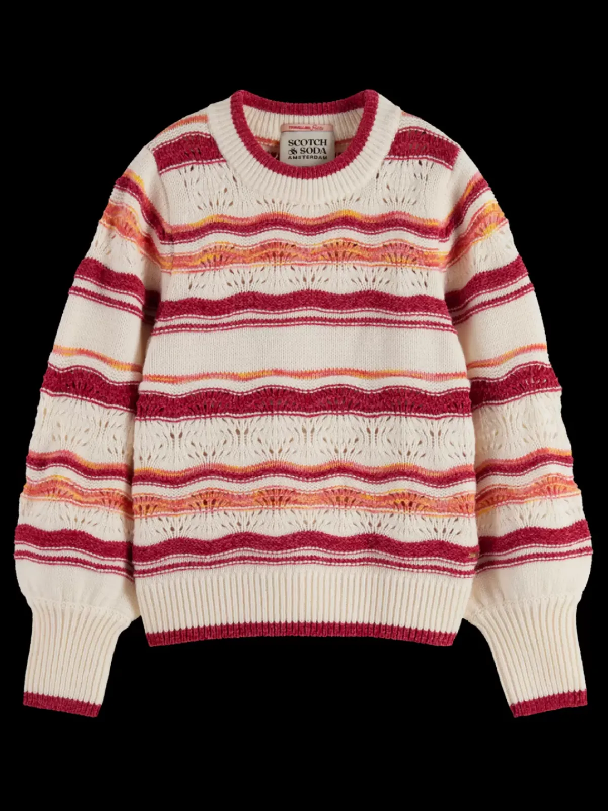Outlet FLUFFY MULTI-STRIPE PULLOVER Kids Knitwear