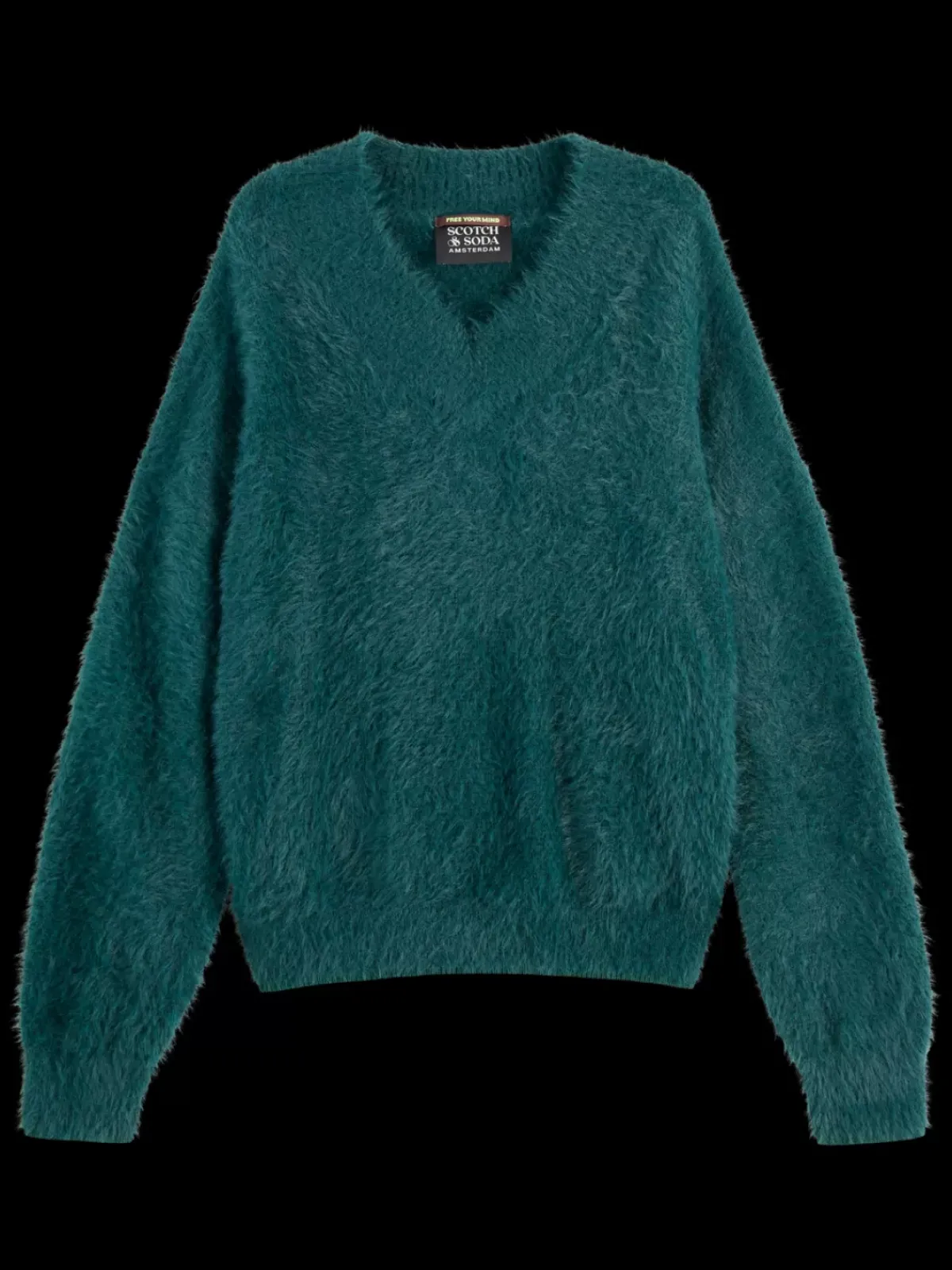 Best FLUFFY V-NECK RELAXED PULLOVER Women Knitwear