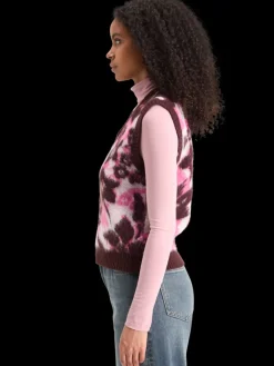 Outlet FUZZY V- NECK JACQUARD SPENCER Women Knitwear