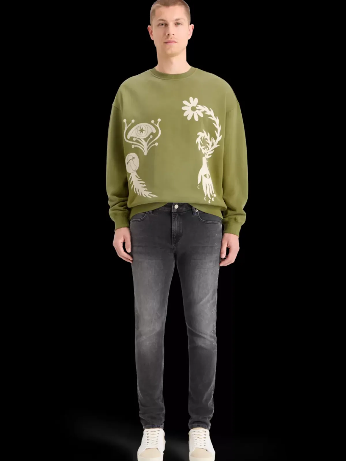 New GARMENT DYED ARTWORK SWEATSHIRT Sweatshirts & Hoodies