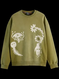 New GARMENT DYED ARTWORK SWEATSHIRT Sweatshirts & Hoodies