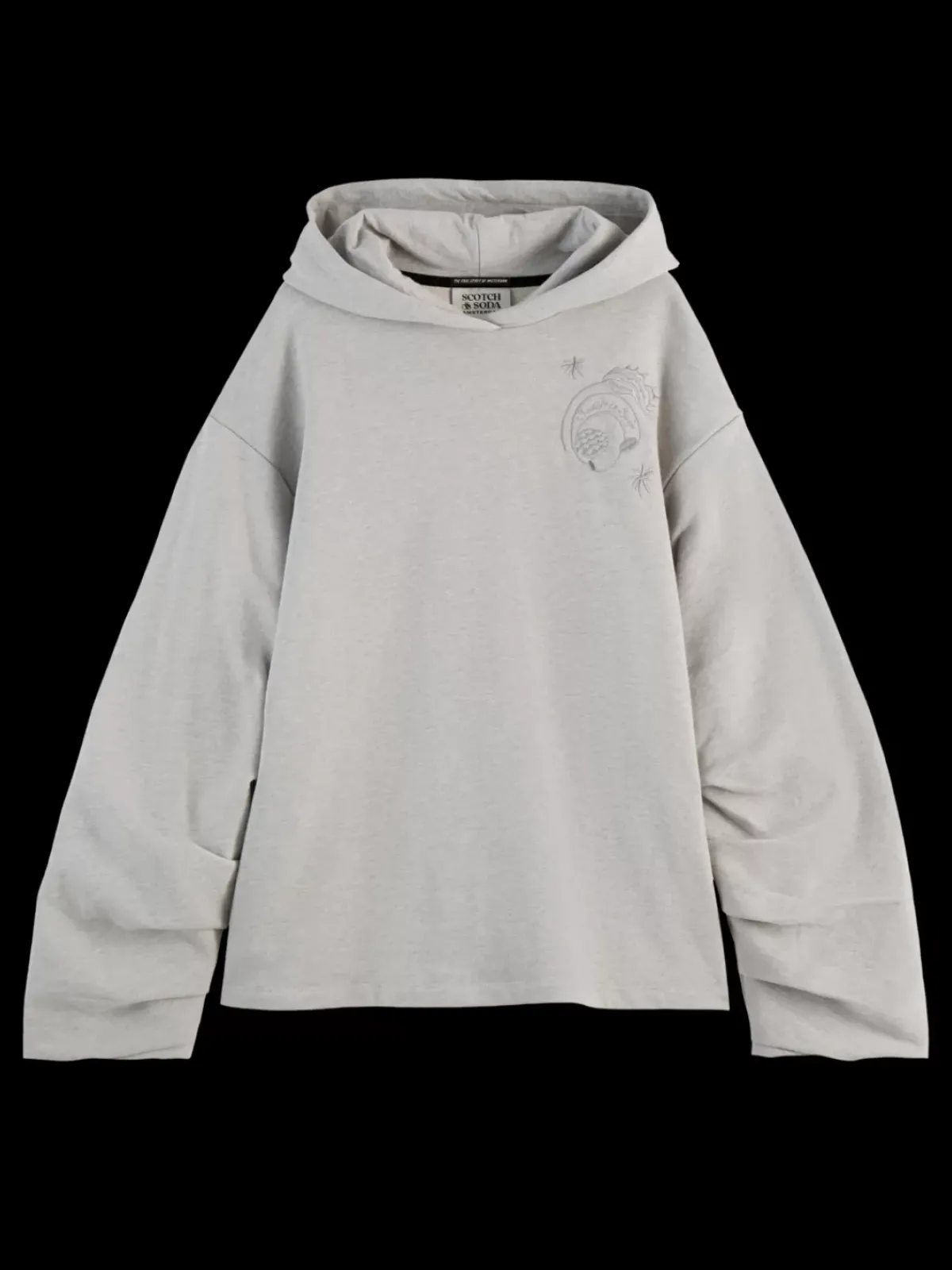 Discount GATHERED SLEEVE OVERSIZED FIT HOODIE Women Sweatshirts & Hoodies