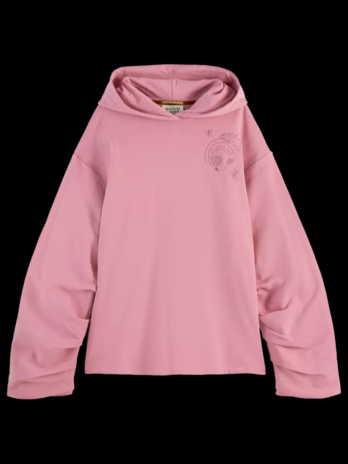 Discount GATHERED SLEEVE OVERSIZED FIT HOODIE Women Sweatshirts & Hoodies