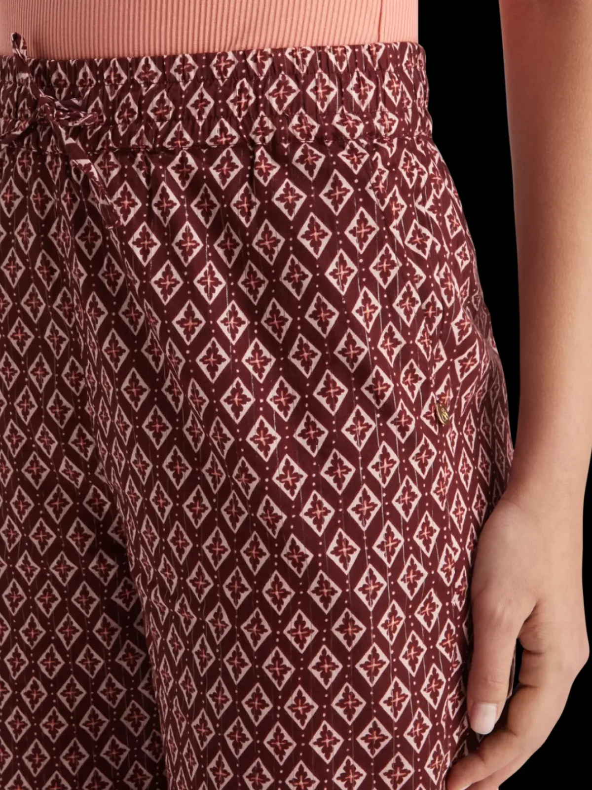 New Gia block print pull on pant Women Pants
