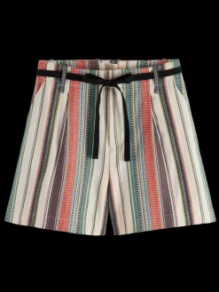 Fashion HIGH RISE CRAFTED STRIPE SHORT Women Skirts & Shorts