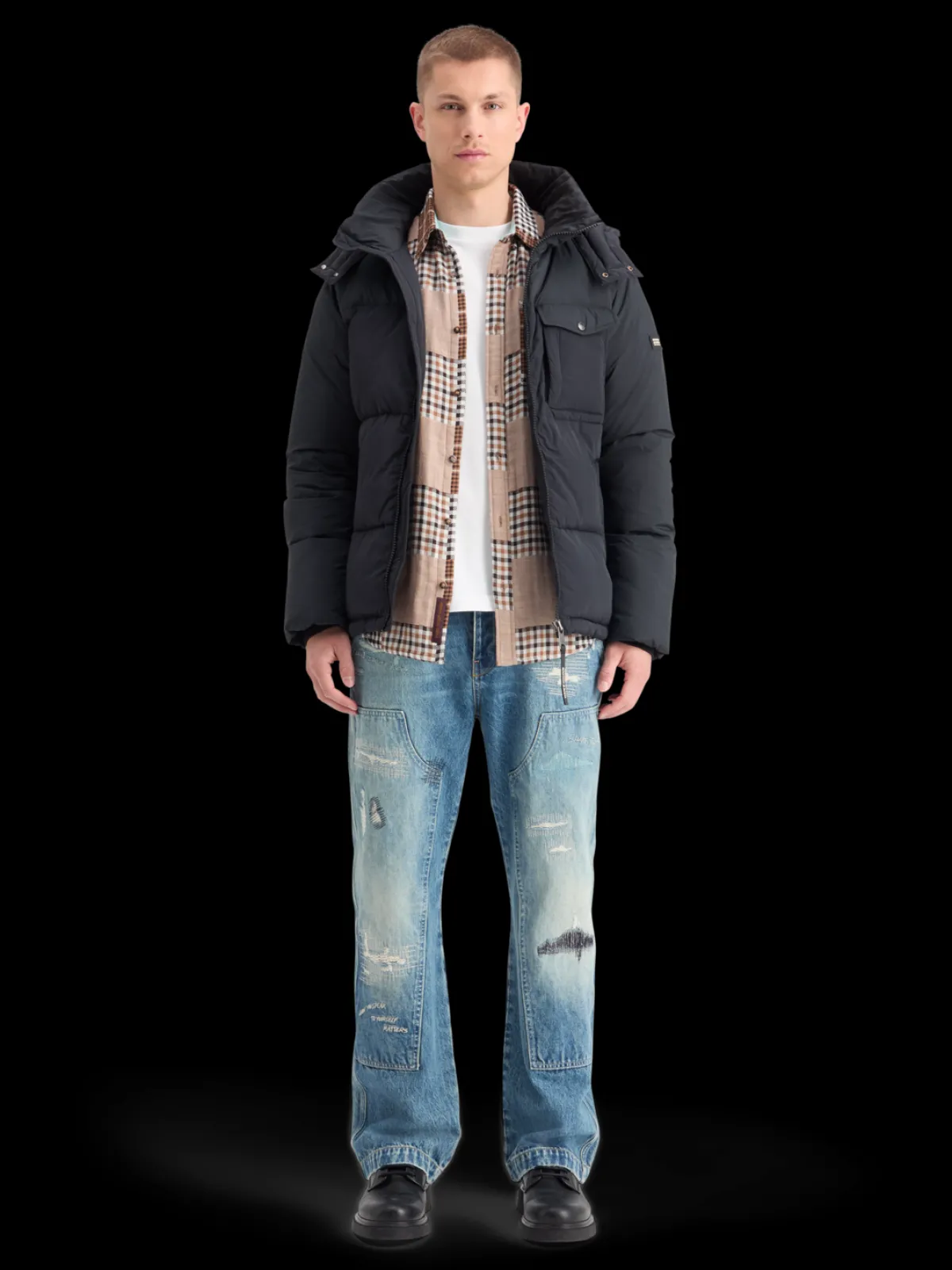 Fashion HOODED PUFFER JACKET Jackets & Coats