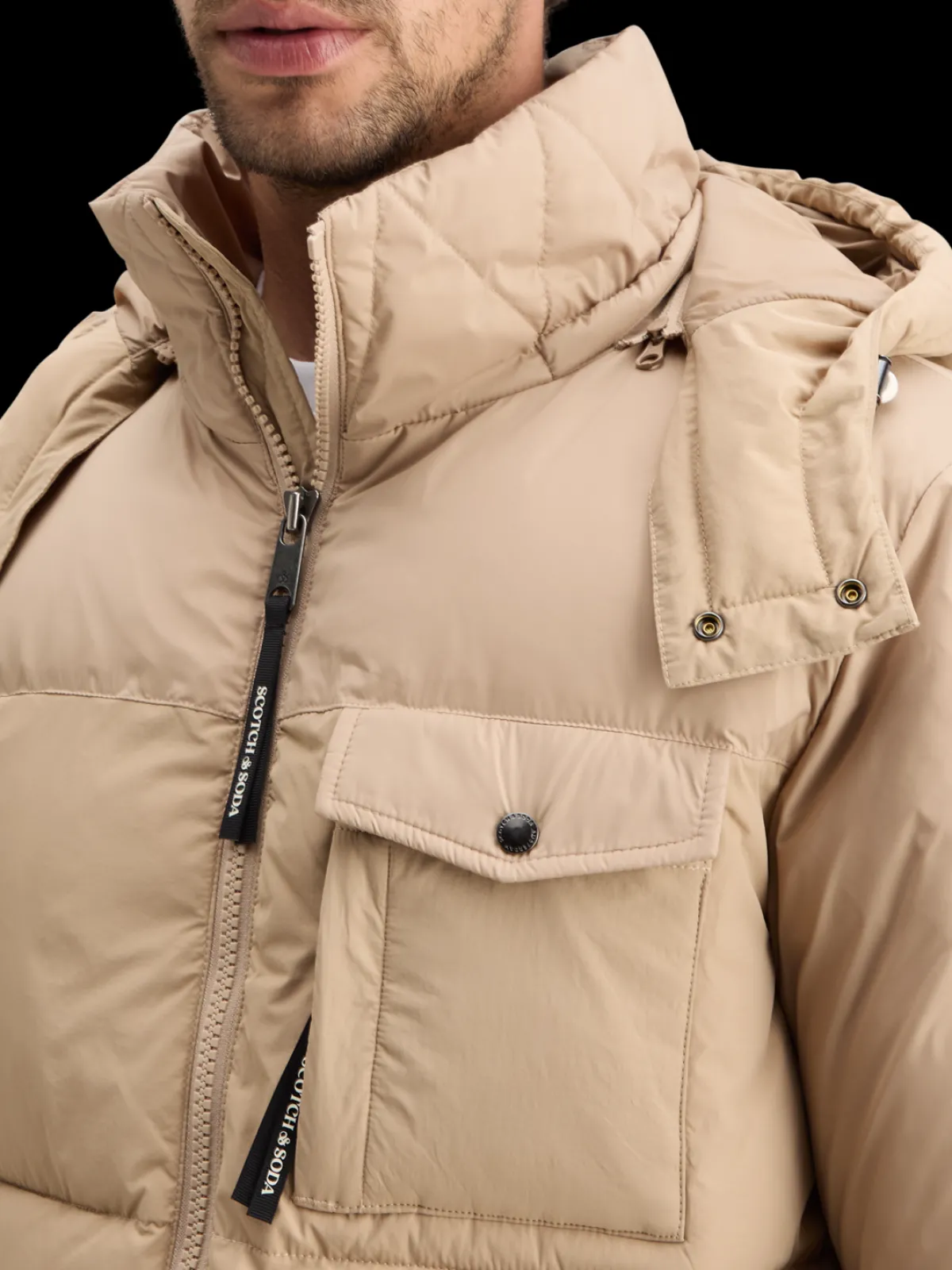 Fashion HOODED PUFFER JACKET Jackets & Coats