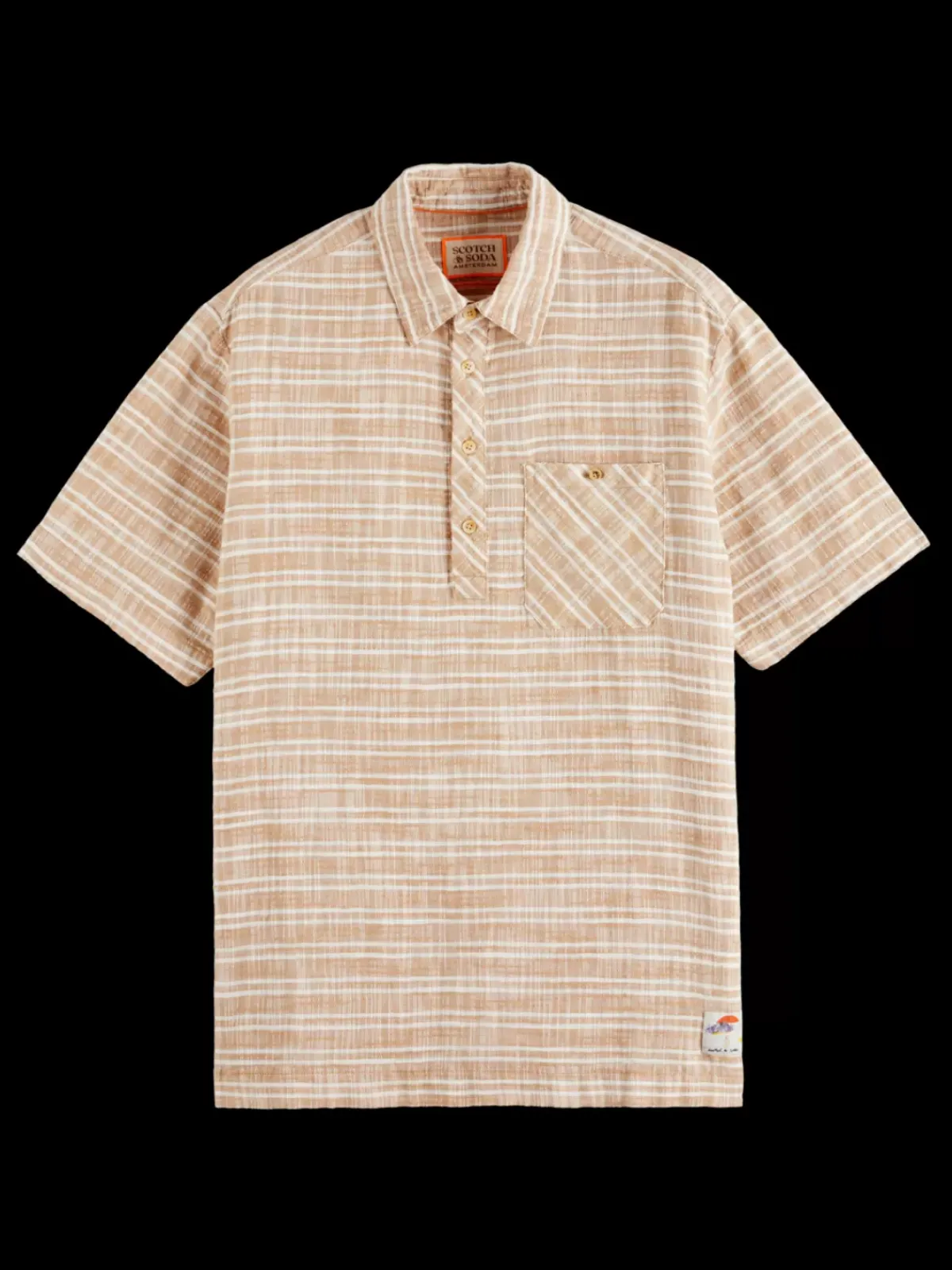 Sale Horizontal cotton linen stripe shirt Shirts