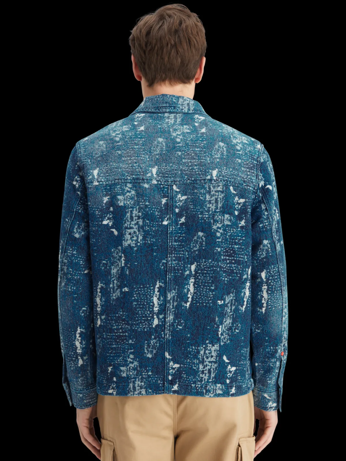 Discount Indigo jacquard denim workwear jacket with wash effects Jackets & Coats