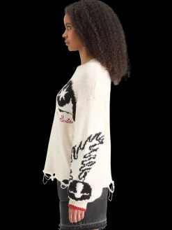 Hot INTARSIA OVERSIZED PULLOVER Women Knitwear