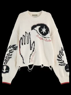Hot INTARSIA OVERSIZED PULLOVER Women Knitwear
