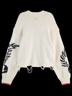 Hot INTARSIA OVERSIZED PULLOVER Women Knitwear