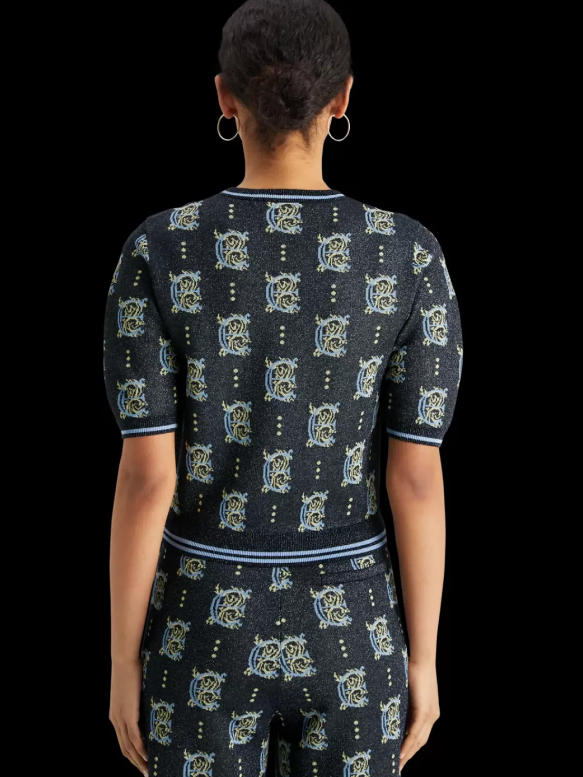 Fashion Jacquard cropped pullover Women Knitwear
