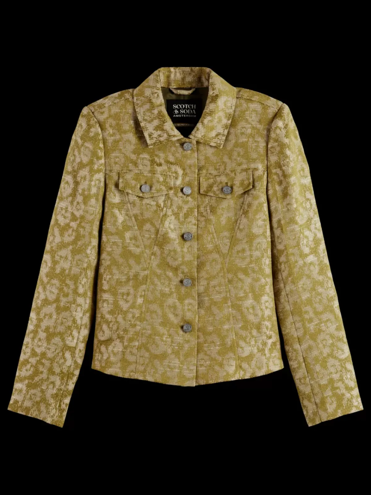 Best JACQUARD FITTED TRUCKER BLAZER Women Blazers