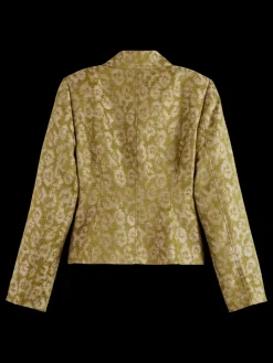 Best JACQUARD FITTED TRUCKER BLAZER Women Blazers