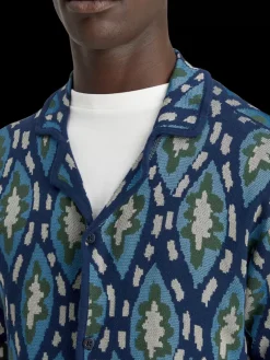 Online Jacquard knitted short-sleeved shirt Knitwear