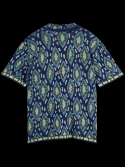 Online Jacquard knitted short-sleeved shirt Knitwear