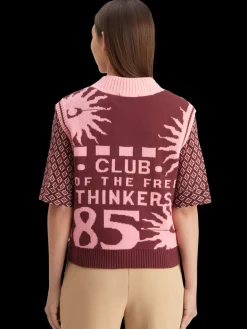 Fashion Jacquard knitted spencer Women Knitwear