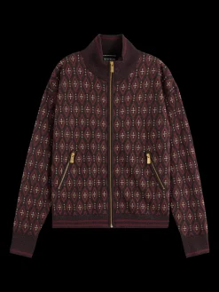 Hot JACQUARD KNITTED ZIP-THROUGH JACKET Women Knitwear|Jackets & Coats