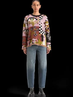 Sale JACQUARD OVERSIZED PULLOVER Women Knitwear