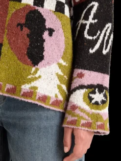 Sale JACQUARD OVERSIZED PULLOVER Women Knitwear