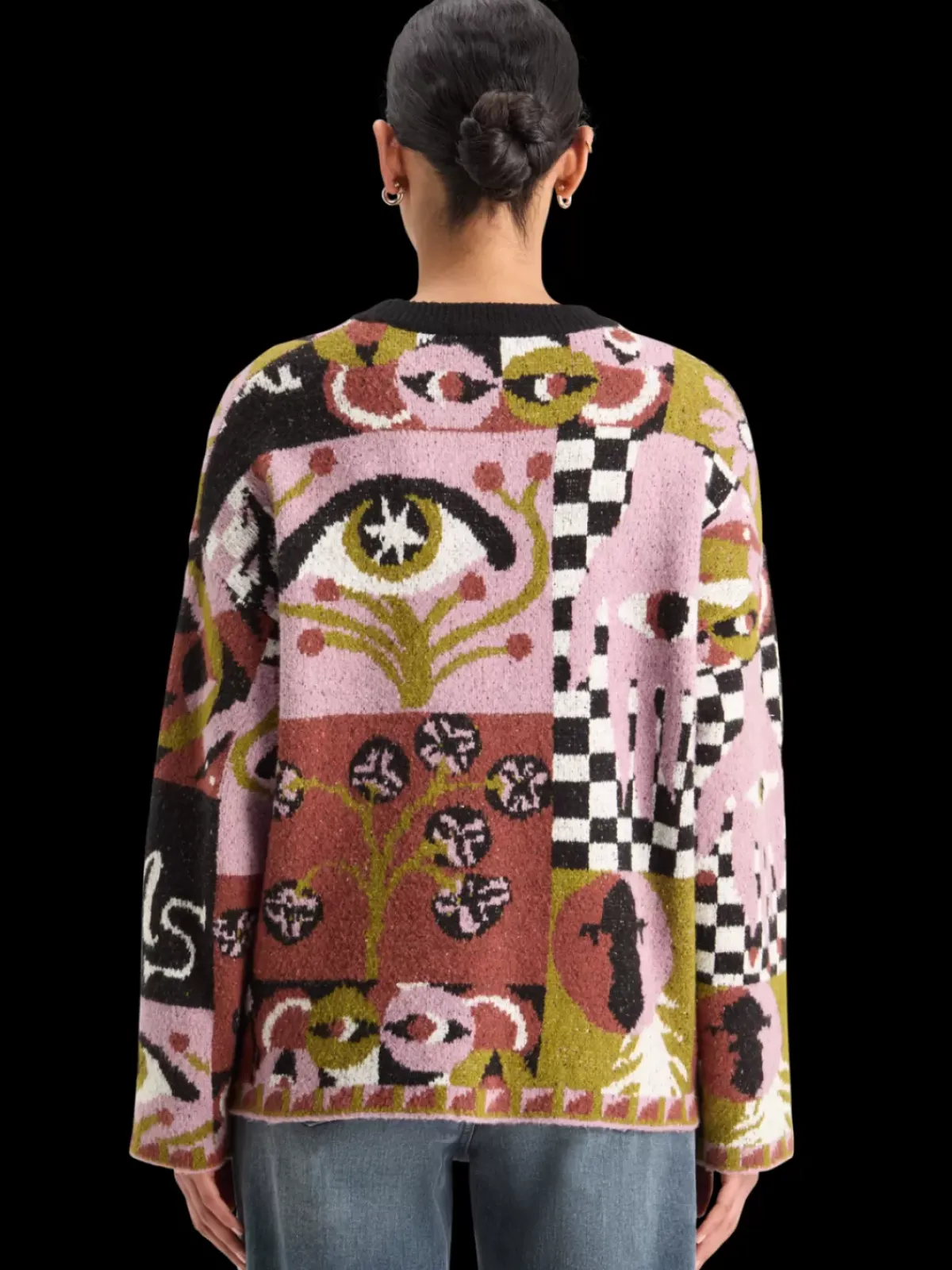Sale JACQUARD OVERSIZED PULLOVER Women Knitwear