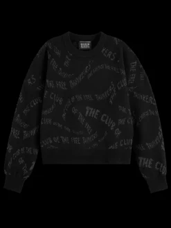 Fashion JACQUARD RELAXED PULLOVER Women Sweatshirts & Hoodies