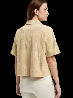 Hot JACQUARD TOWELING CAMP SHIRT Women Tops & T-shirts