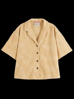 Hot JACQUARD TOWELING CAMP SHIRT Women Tops & T-shirts