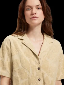 Hot JACQUARD TOWELING CAMP SHIRT Women Tops & T-shirts