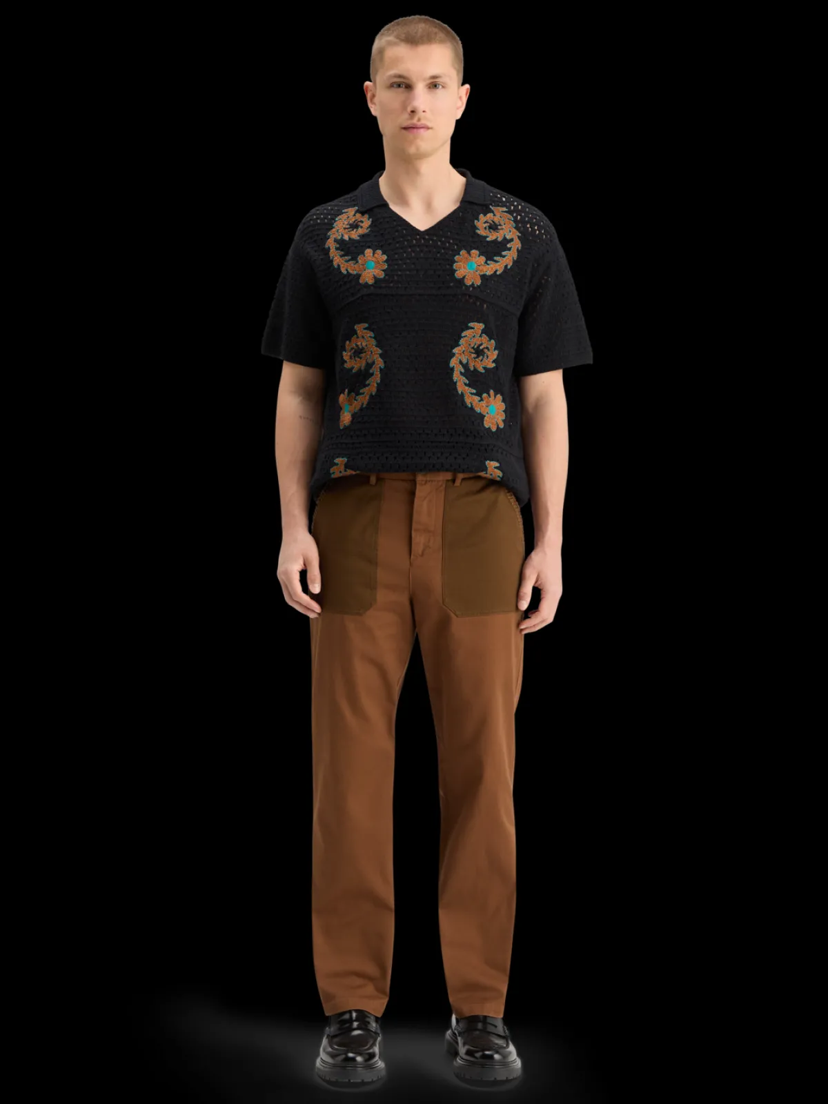 Discount JOE JONAS X SCOTCH SODA CROCHET POLO SHORT SLEEVE Joe Jonas