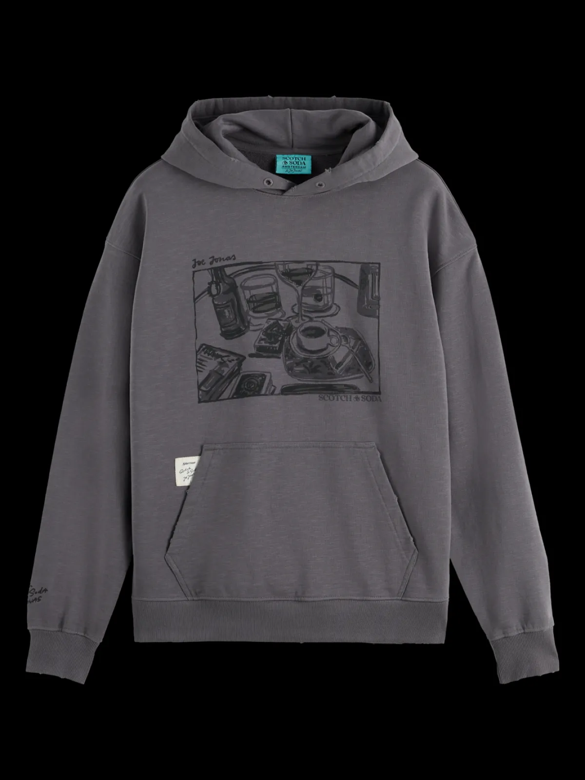 Fashion JOE JONAS X SCOTCH SODA WASHED ARTWORK HOODIE Sweatshirts & Hoodies|Joe Jonas