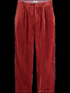 Hot LACE TRIMMED VELVET PANT Women Pants
