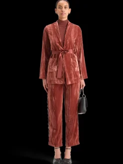 New LACE TRIMMED VELVET PYJAMA BLAZER Women Blazers