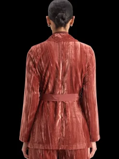 New LACE TRIMMED VELVET PYJAMA BLAZER Women Blazers