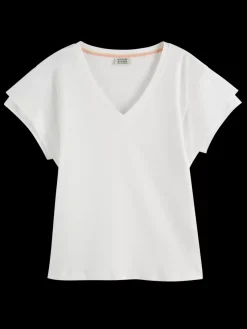 Sale LAYERED SLEEVE BOAT NECK T-SHIRT Women Tops & T-shirts